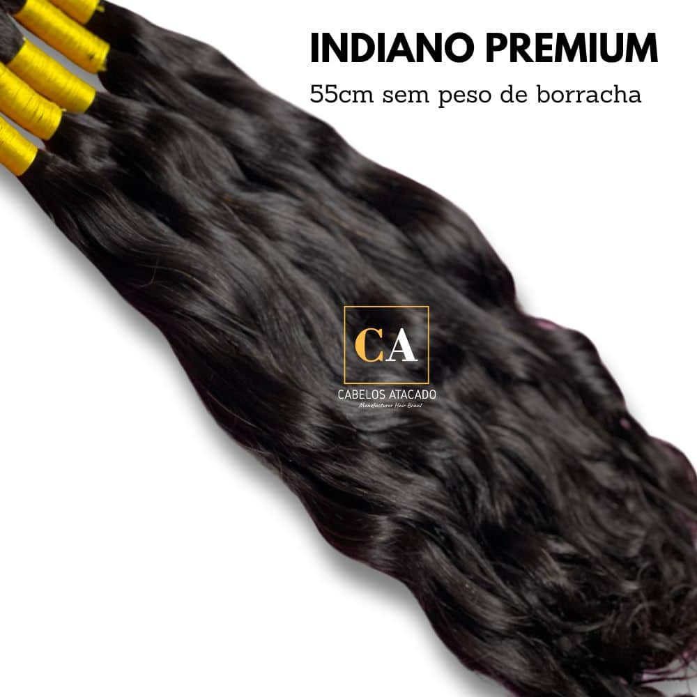 cabelo humano indiano premium 55cm 500g