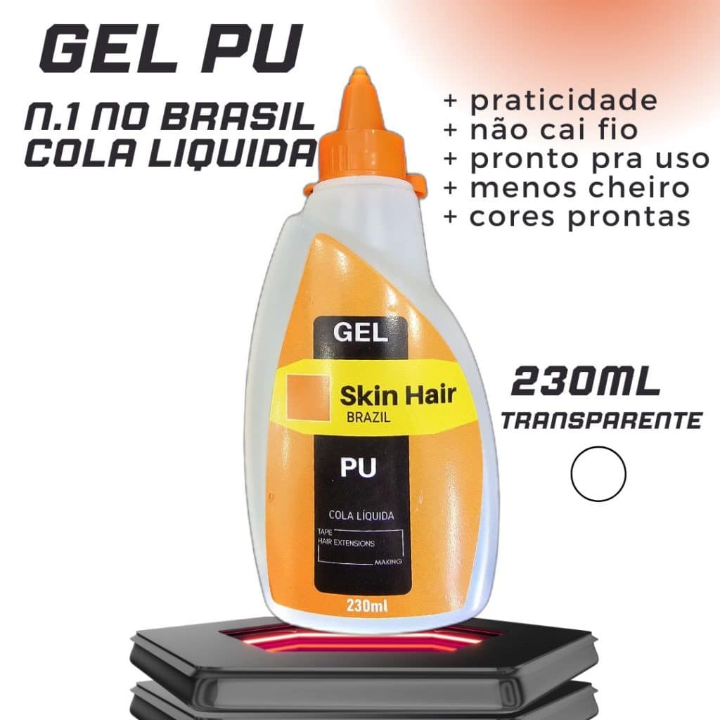 imagem de venda do gel pu, cola liquida skinhairbrazil 230ml transparente