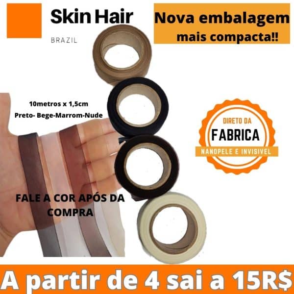 imagem para venda de kit 4 poliéster nanopele, micropele, mega hair adesivo